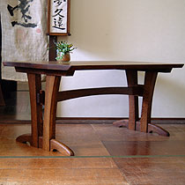 “凛” ダイニングテーブル無垢（幅155・タイプＢ）/久遠仕上げ(凛色)