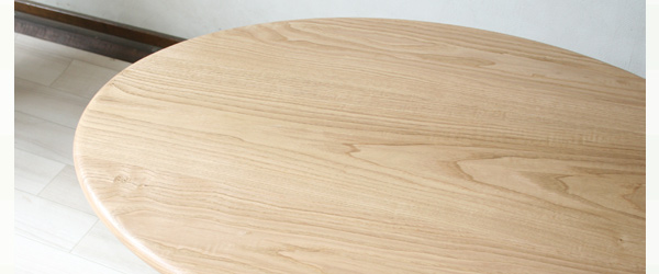 栗無垢のオーバル型ローテーブル